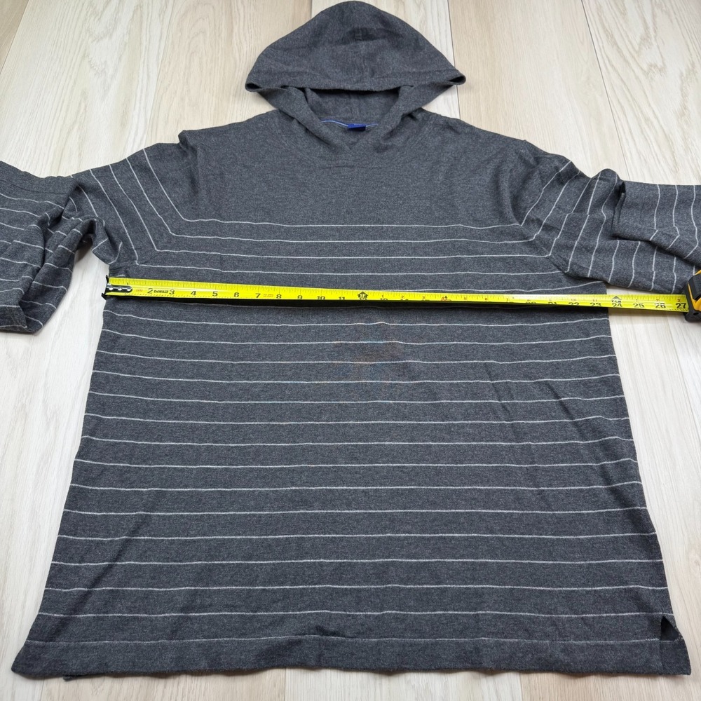 FJ 1857 Mens Gray Classic Stripped Long Sleeve Cashmere Pullover Hoodie Size XL - Picture 5 of 8